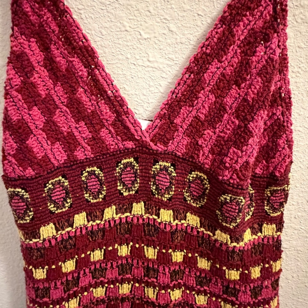 Zara Strappy Crochet Midi Dress, Sz L, Like New - Picture 7 of 8